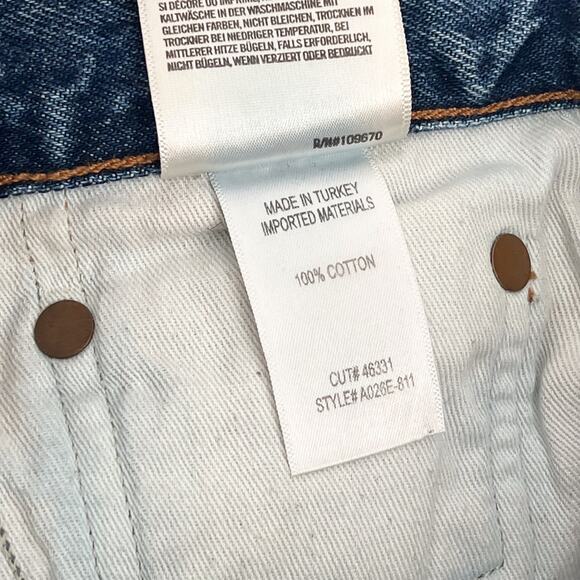 AGOLDE Parker Denim Shorts Rock Steady Distressed Raw Hem Women’s Size 25 Cotton - Picture 4 of 5